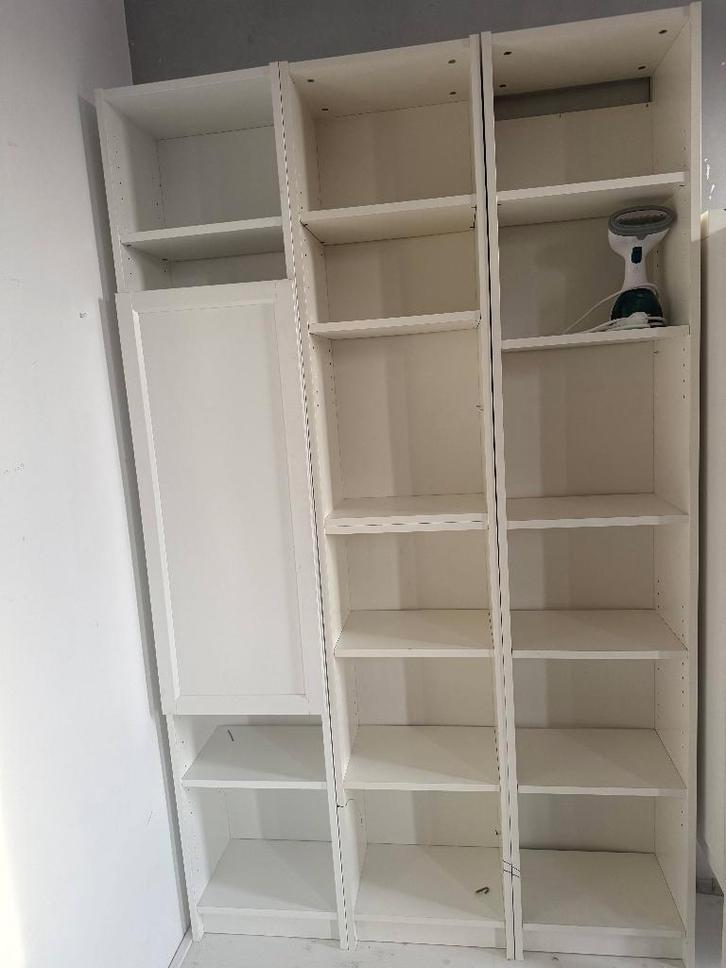 Witte IKEA billy boekenkasten (4 stuks), Huis en Inrichting, Kasten | Boekenkasten, Gebruikt, 50 tot 100 cm, 200 cm of meer, 25 tot 50 cm
