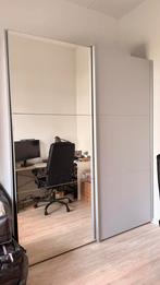 Grote grijze kledingkast met schuifwand (200x60x230), Huis en Inrichting, Ophalen, Met plank(en), Gebruikt, 200 cm of meer