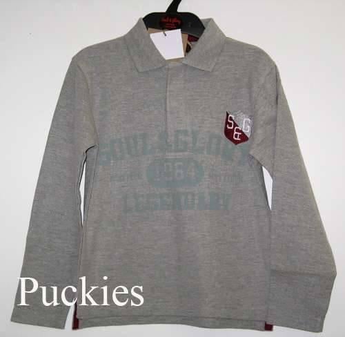 Grijze Soul&Glory polo l/s maat 110/116 NIEUW (8458), Soul & Glory, Nieuw, Ophalen of Verzenden, Shirt of Longsleeve