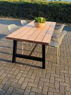Industriële tuintafel met stalen onderstel | Maatwerk, Tuin en Terras, Tuintafels, Ophalen, Nieuw, Rechthoekig, Hout