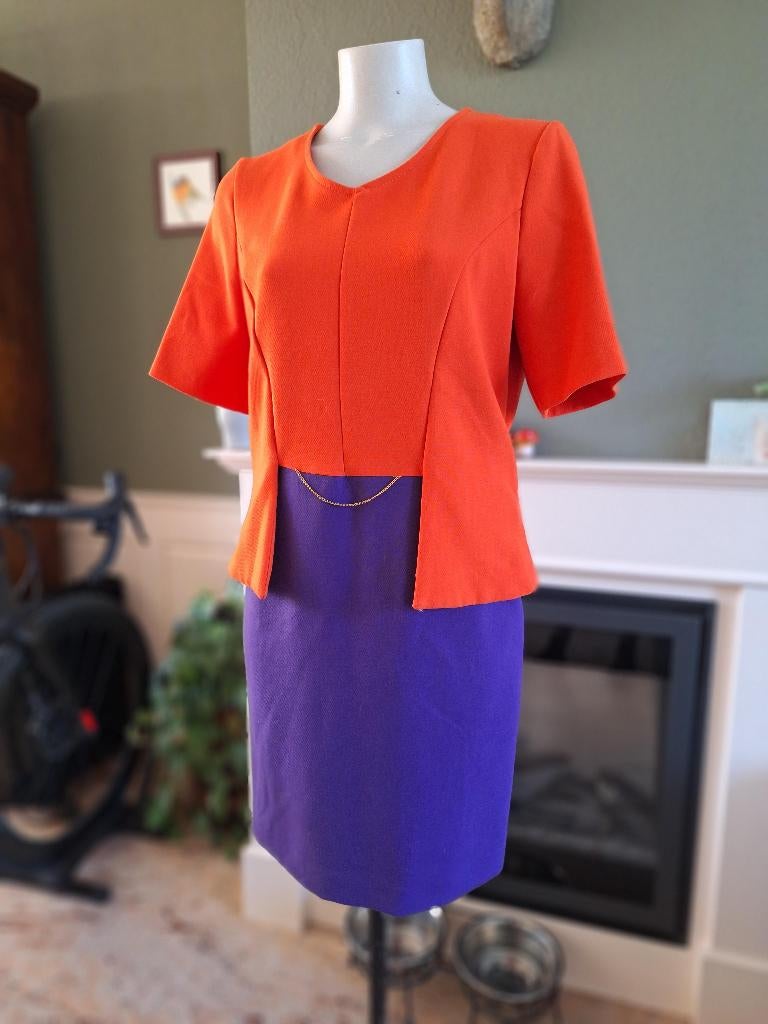 Caroline Biss schitterende oranje paarse jurk 38 M, Maat 38/40 (M), Verzenden, Oranje, Zo goed als nieuw