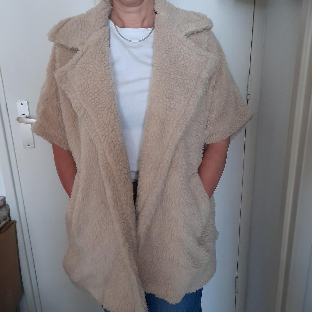 Teddy bodywarmer Mt. L, Kleding | Dames, Ophalen, Zo goed als nieuw, Maat 42/44 (L), Beige