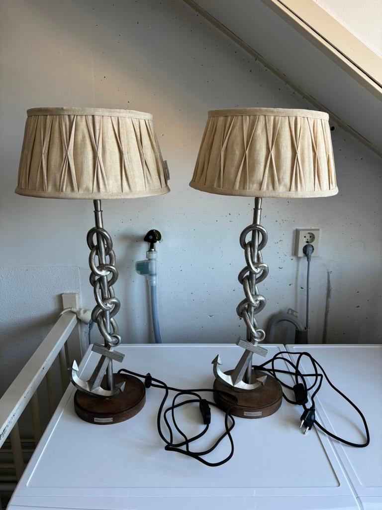 2x Riviera Maison anker lamp incl. beige kap, Huis en Inrichting, Ophalen, Zo goed als nieuw