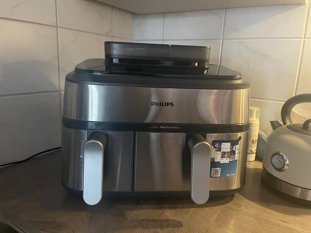 Weinig gebruikte dubbele airfryer van Philips, Witgoed en Apparatuur, Airfryers, Ophalen, Zo goed als nieuw, Airfryer