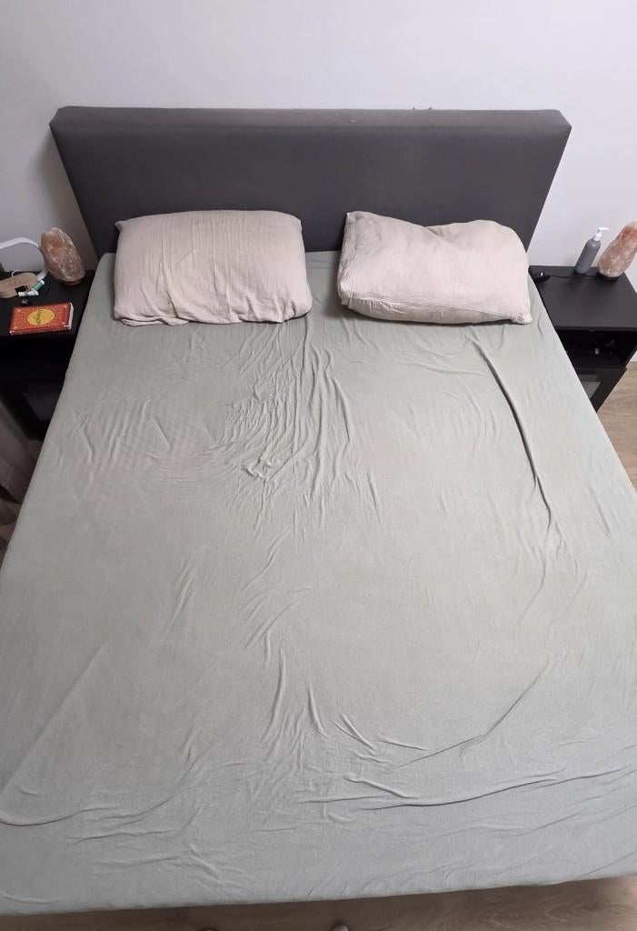 Boxspring 160x200 KARLSSON, Ophalen, Gebruikt, Tweepersoons, Scandinavisch