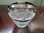 Mooi antiek kristallen mandje met Hollands zilveren rand ., Ophalen of Verzenden, Zilver