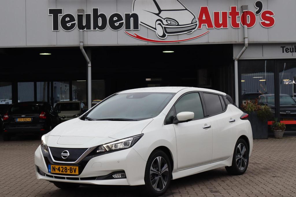 Nissan LEAF N-Connecta 40 kWh 91,1% SOH, Navigatie, Cruise c, Auto's, Stof, Gebruikt, 150 pk, Wit