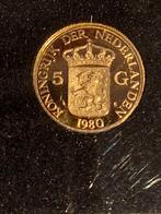 Prachtige gouden 5 gulden munt 1980 Beatrix, Losse munt, 5 gulden, Koningin Beatrix, Goud