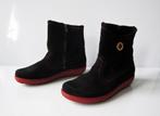 Maat 42 H - Mooie suède Waldläufer laarsjes, zwart met rood, Waldläufer, Zwart, Lage of Enkellaarzen, Ophalen of Verzenden