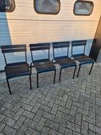 4x zwarte gebruikte fermob Luxembourg stoelen Setprijs, Ophalen, Kunststof