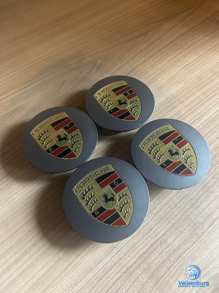 ORIGINELE Porsche Antraciet / Grijs naafkap naafdop set, Gebruikt, -, Verzenden, -