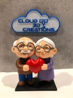 Jubileum beeldje handgeschilderd Opa en oma met hart, Ophalen of Verzenden, Nieuw, Overige typen