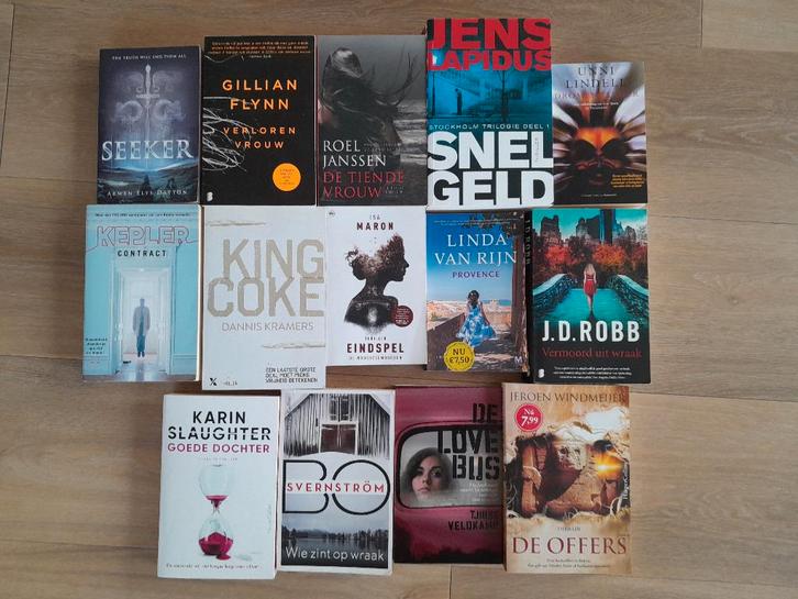 partij van 14 thrillers, Boeken, Partijen en Verzamelingen, Zo goed als nieuw, Ophalen of Verzenden