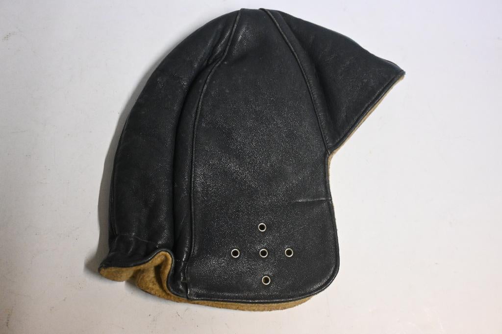 leren cap vlieger piloot motor antieke piloten helm brommer, Ophalen of Verzenden, Gebruikt, Hoed, Pet, of Sjaal