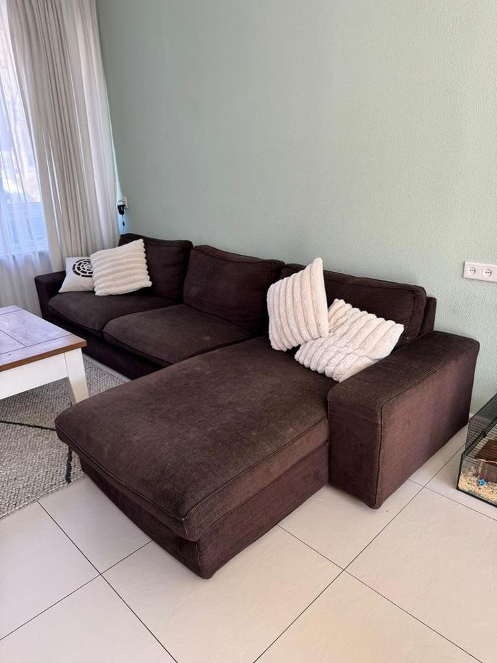 IKEA KIVIK Bank - Bruine hoekbank, Huis en Inrichting, Banken | Bankstellen, Gebruikt, Hoekbank, Driepersoons, Stof, Ophalen