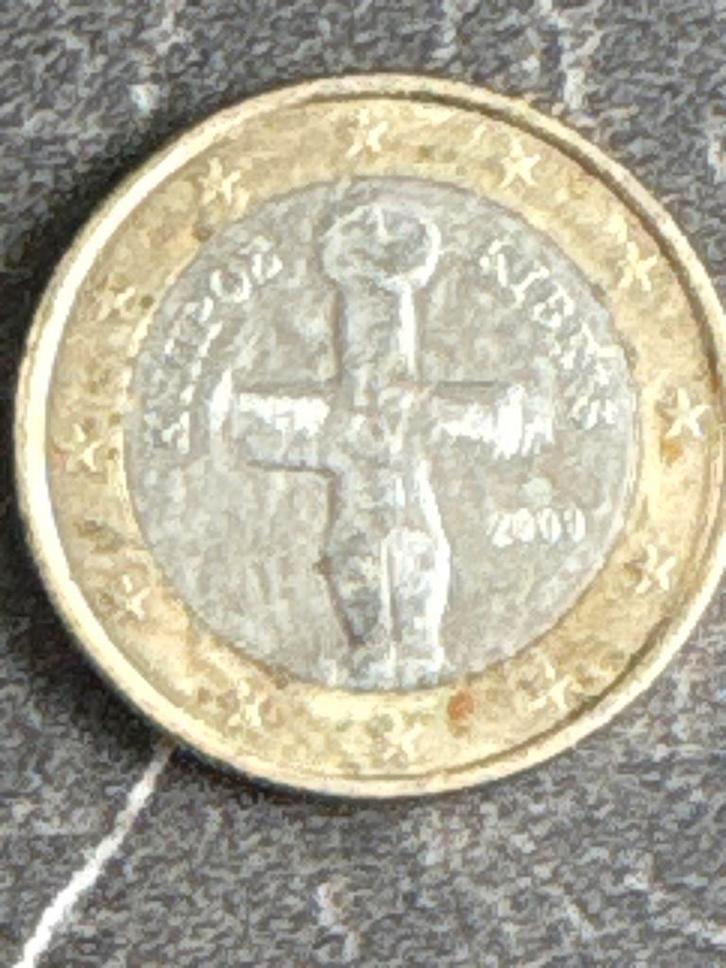 Zeldzame 1 Euro munt Cyprus 2009 - Kruisbeeld, Postzegels en Munten, Munten | Europa | Euromunten, Losse munt, 1 euro, Cyprus