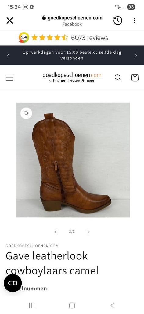 nieuwe dames cowboylaarzen maat 41, Ophalen, Hoge laarzen, Bruin, Nieuw