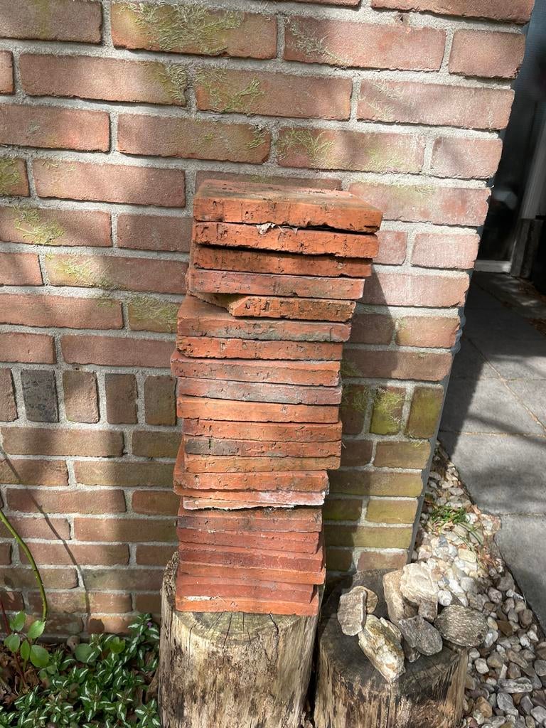Oude terracotta tegels 20x20 20 stuks, Tuin en Terras, Tegels en Klinkers, Ophalen, Zo goed als nieuw, Beton, Terrastegels