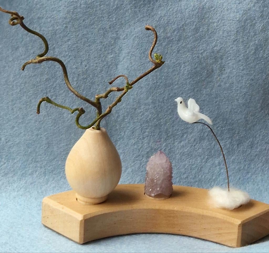 Seizoenstafel Pinksteren duifje mineraal jaarring steker, Verzenden, Overige materialen, Minder dan 25 cm