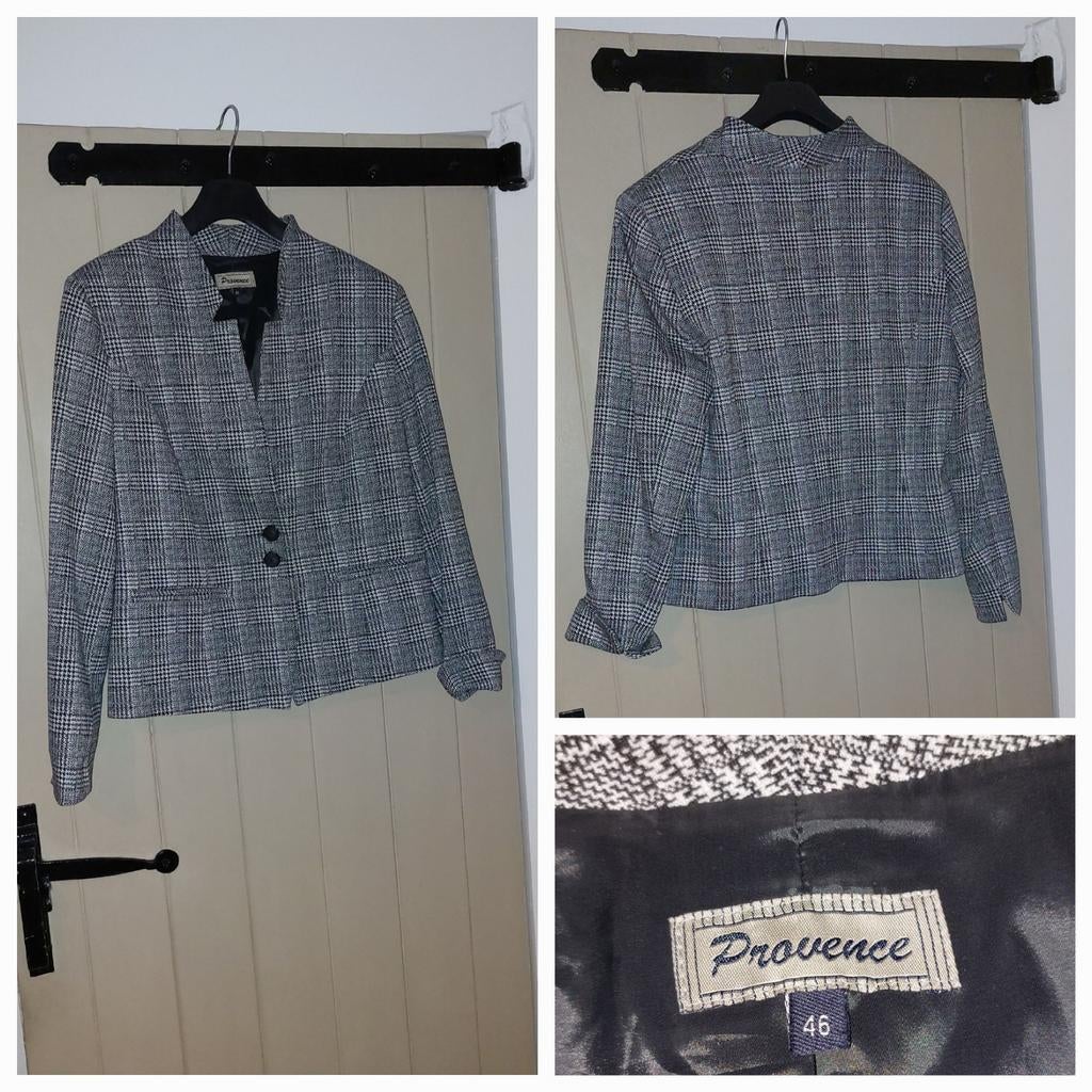 Jasje, merk Provence, zwart/wit, maat 46, Kleding | Dames, Ophalen of Verzenden, Zo goed als nieuw, Maat 46/48 (XL) of groter