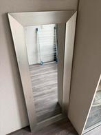 Grote spiegel met zilverkleurige lijst, Ophalen, Gebruikt, 150 tot 200 cm, Rechthoekig