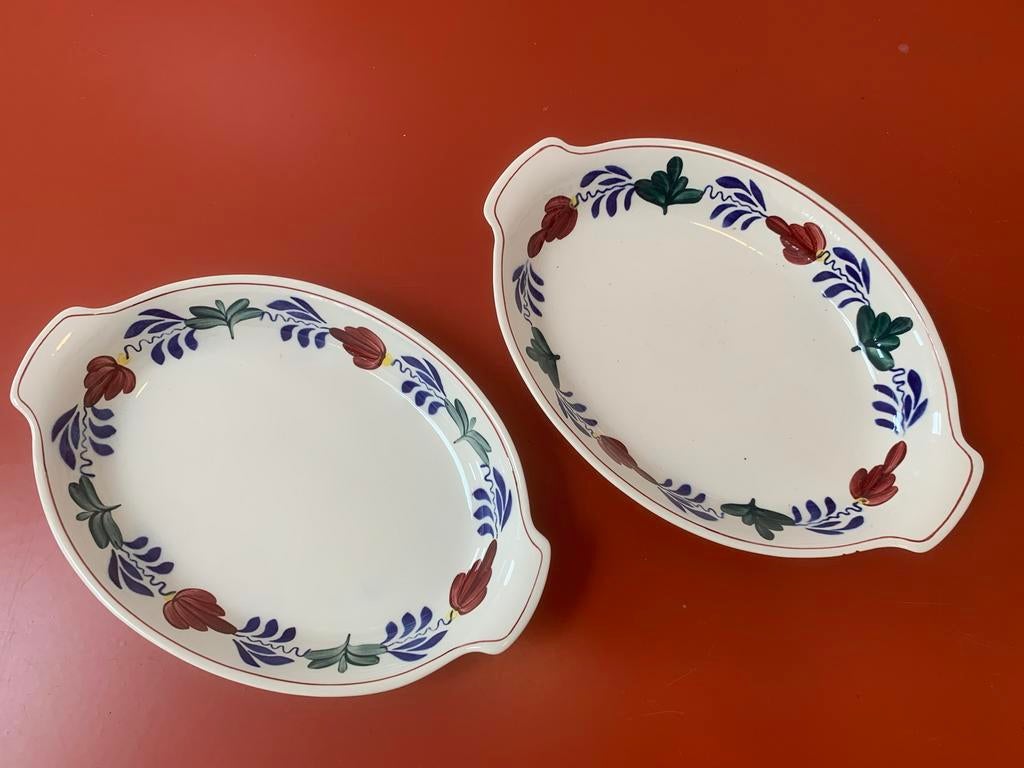 2 broodschalen Boerenbont Villeroy en Boch, Ophalen, Zo goed als nieuw, Aardewerk, Boerenbont