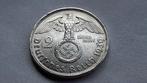 WO2 2 Reichsmark 1939B zilver nazi duitsland., Ophalen of Verzenden, Duitsland, Losse munt, Zilver