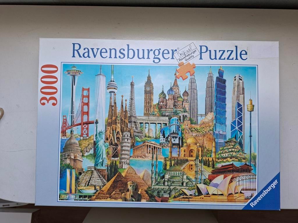 Puzzel beroemde gebouwen 3000 st, Hobby en Vrije tijd, Ophalen of Verzenden, Meer dan 1500 stukjes, Zo goed als nieuw