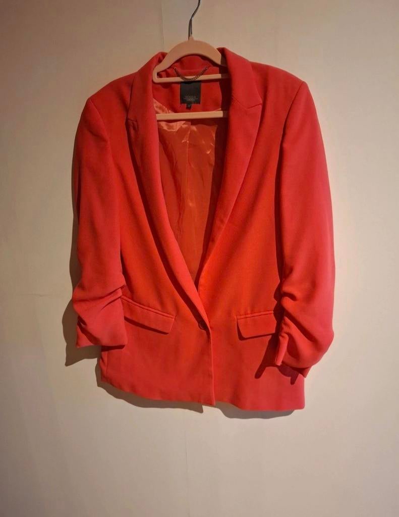 Kocca Blazer Maat M - Stijlvol Koraalrood Jasje, Maat 38/40 (M), Kocca, Oranje, Ophalen of Verzenden