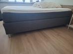 Boxspring met topmatras, Ophalen, Gebruikt, Tweepersoons, Grijs