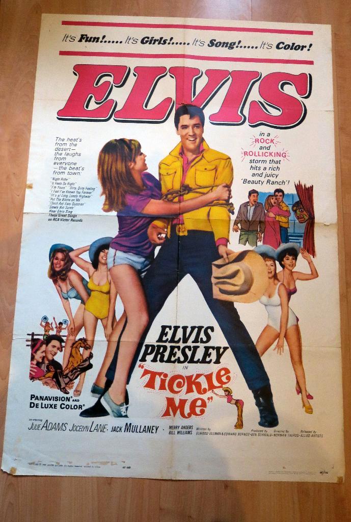 Elvis Presley Tickle Me originele 1965 filmposter Rock & Rol, Verzamelen, Muziek, Artiesten en Beroemdheden, Gebruikt, Poster, Artwork of Schilderij