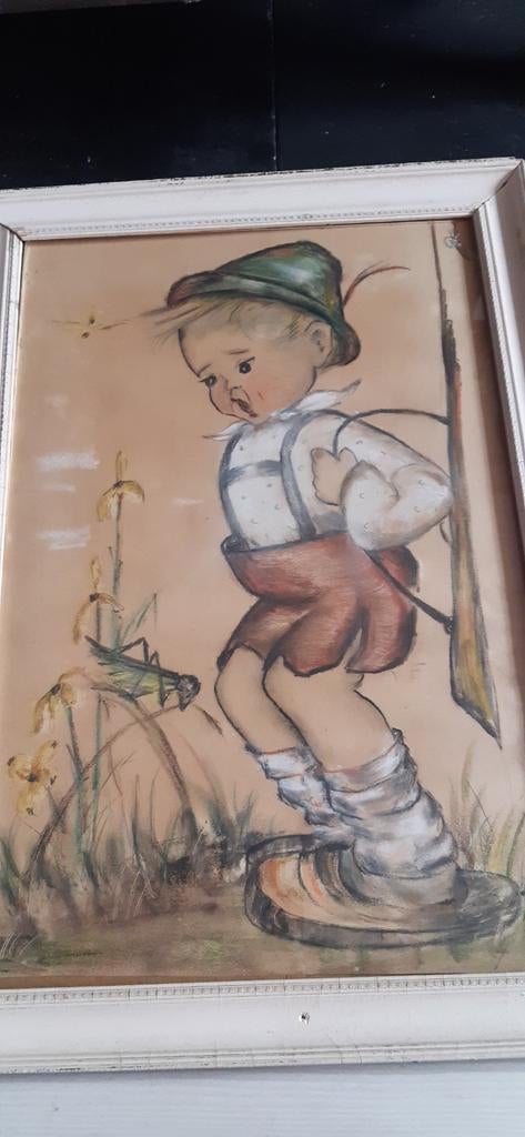 Schitterend  Vintage prent in de stijl van Hummel, Antiek en Kunst, Kunst | Schilderijen | Klassiek, Ophalen of Verzenden