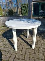 Ronde witte tuintafel, Tuin en Terras, Tuintafels, Ophalen, Gebruikt, Rond, Kunststof