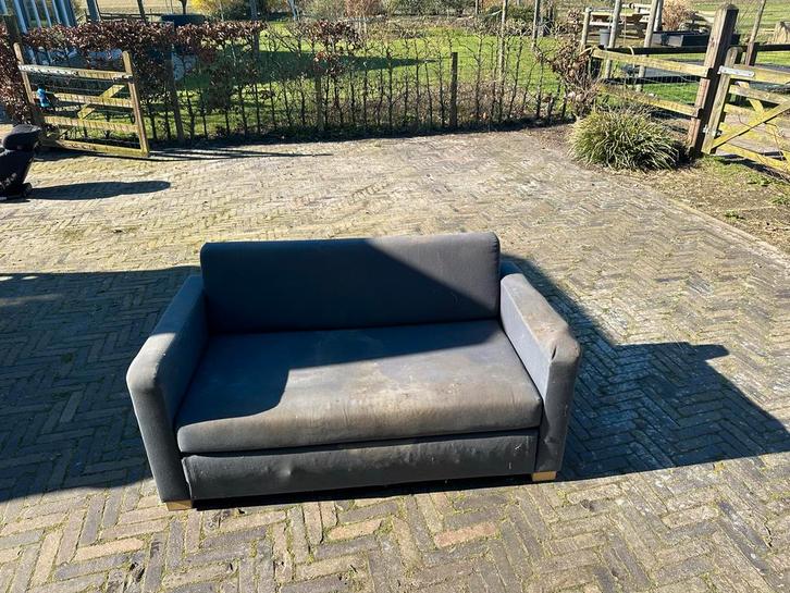 Slaapbank - Gebruikt, opknapper, Huis en Inrichting, Slaapkamer | Slaapbanken, Gebruikt, Overige maten, Tweepersoons, Grijs, Ophalen of Verzenden