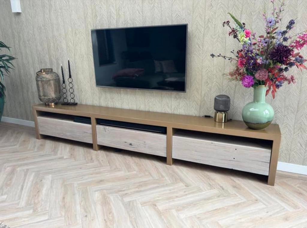 TV meubel, Ophalen, Zo goed als nieuw, 200 cm of meer, Overige materialen