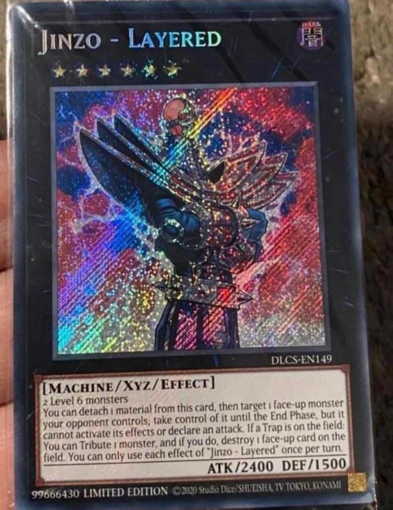 Yu-Gi-Oh! Jinzo Layered DLCS Limited Edition Sealed !, Ophalen of Verzenden, Zo goed als nieuw, Losse kaart, Foil