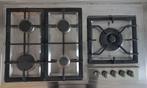 RVS gaskookplaat 90 cm breed met wokpit, Ophalen, Gebruikt, Inbouw, Gas