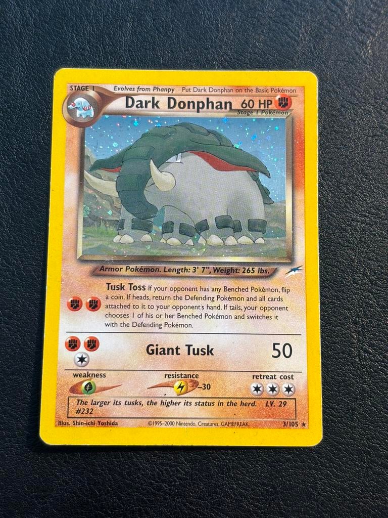 Dark Donphan holo - Neo Destiny 3/105 (GD), Ophalen of Verzenden, Zo goed als nieuw