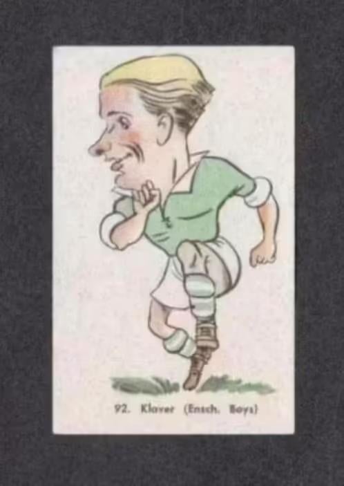 Voetbalplaatje Enschedese Boys Klaver 1950., Ophalen of Verzenden, Zo goed als nieuw