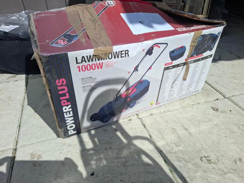 Nieuwe PowerPlus Elektrische Grasmaaier 1000W, Cirkelmaaier, Elektrische grasmaaier, Nieuw, Ophalen of Verzenden