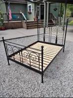 Ikea Noresund metalen bed - Tweepersoons, Ophalen, Zwart, Tweepersoons, Klassiek, Sierlijk
