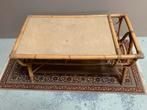 Vintage rotan salontafel met tijdschriftenrek., Ophalen