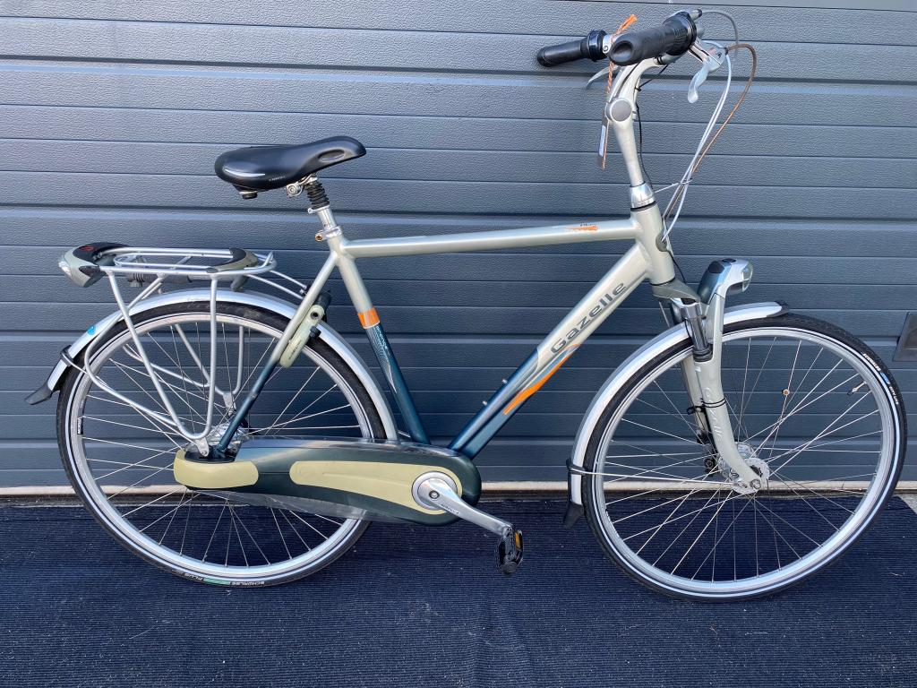 Gazelle orange H57cm grijs 7 versnelling, Fietsen en Brommers, Fietsen | Heren | Herenfietsen, Ophalen, Gebruikt, Cleanbikes, Versnellingen