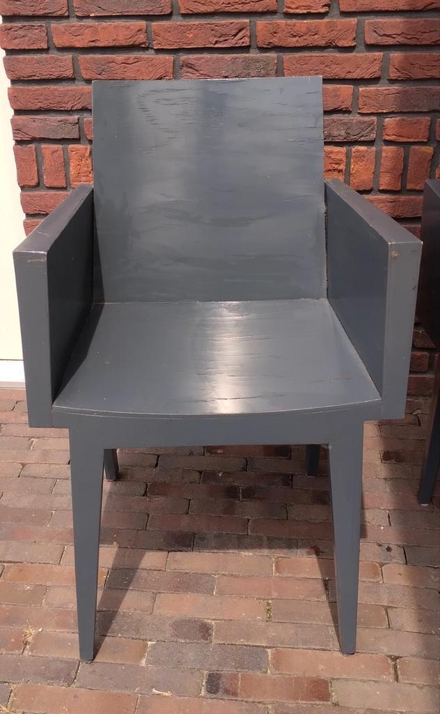 6 grijze stoelen, Huis en Inrichting, Stoelen, Gebruikt, Vijf, Zes of meer stoelen, Grijs, Ophalen of Verzenden