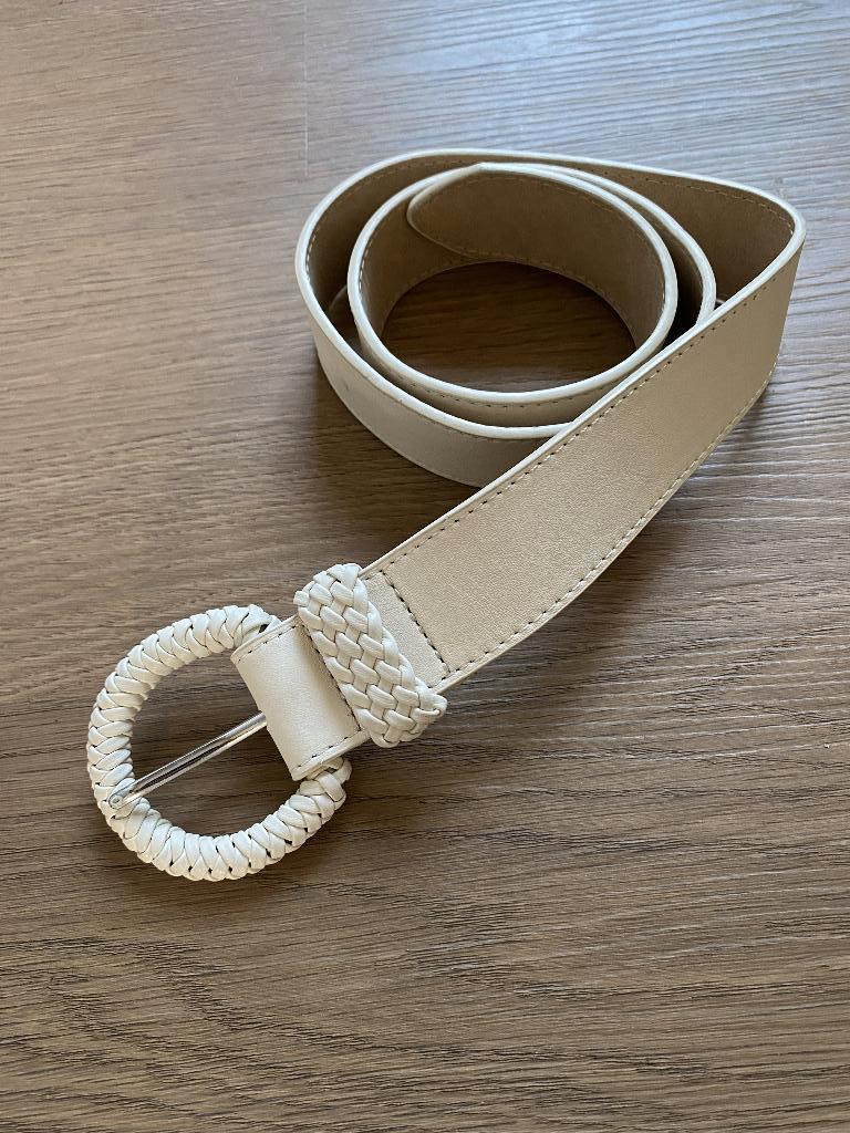 Riem / ceintuur off white 75cm Shoeby, Kleding | Dames, Riemen en Ceinturen, 3 tot 5 cm, Minder dan 80 cm, Wit, Tailleriem