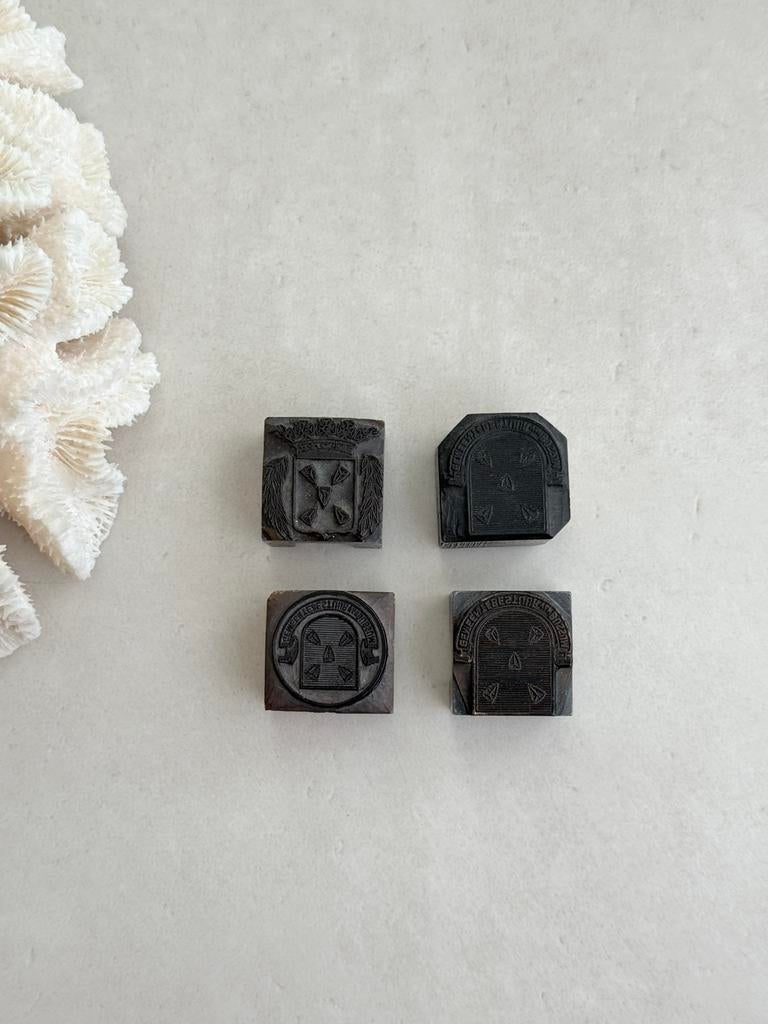 Set van 4 vintage stempels Gemeente Bussum drukstempels, Ophalen of Verzenden