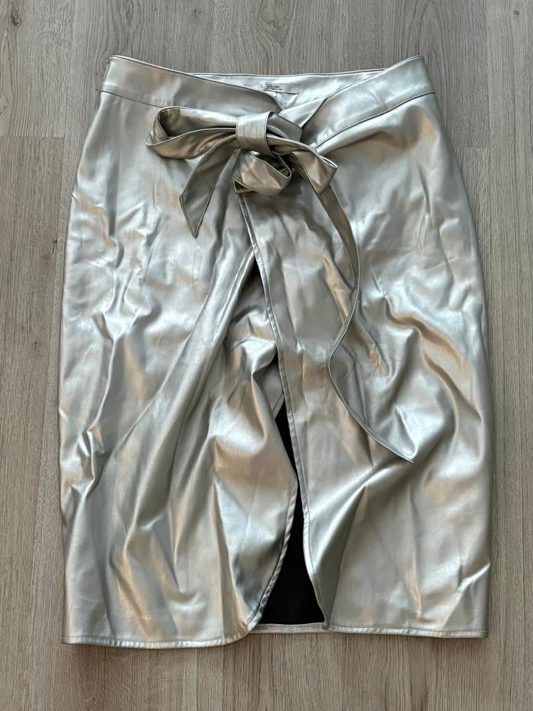 Miljuschka by Wehkamp zilveren wikkelrok maat 40 pu leer, Maat 38/40 (M), Overige kleuren, Ophalen of Verzenden, Zo goed als nieuw
