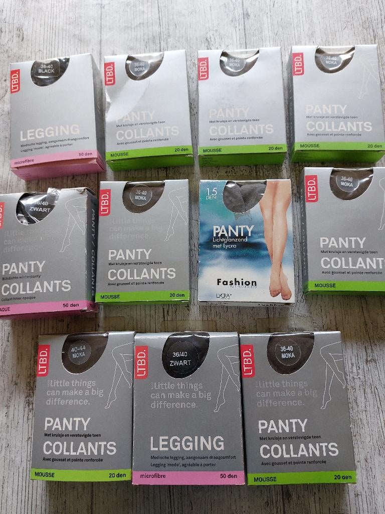 Panty en Legging in zwart en mokka kleur, Ophalen, Nieuw, Zwart, Panty