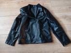 Zwart kunstlederen jack maat 146/152, Ophalen of Verzenden, Gebruikt, Meisje, Jas