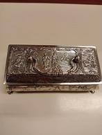 Antieke Zilveren lepeldoos met Gedetailleerde Graveringen, Antiek en Kunst, Ophalen of Verzenden, Zilver